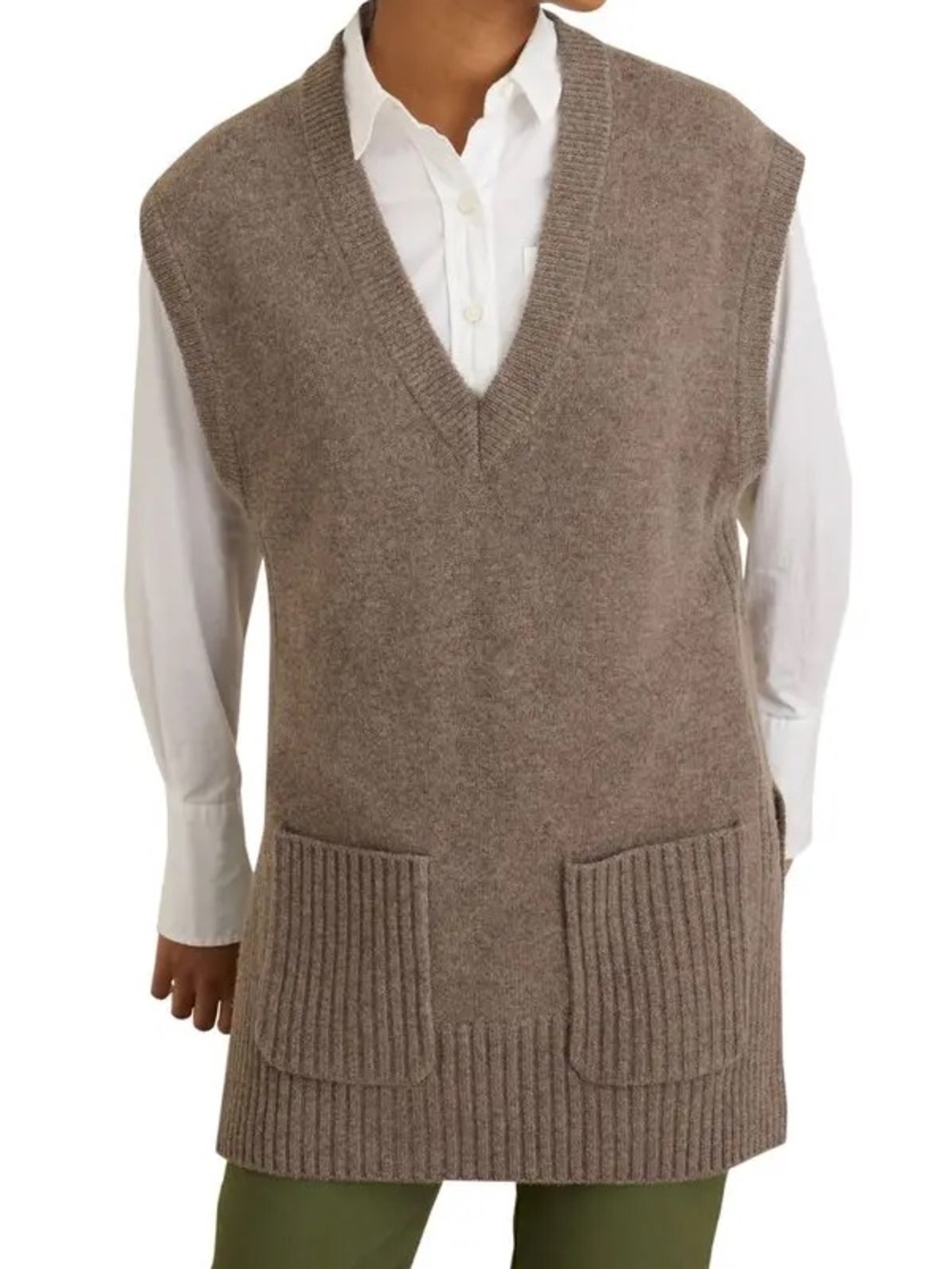Alex Mill Sleeveless V-Neck Knit Tunic Vest